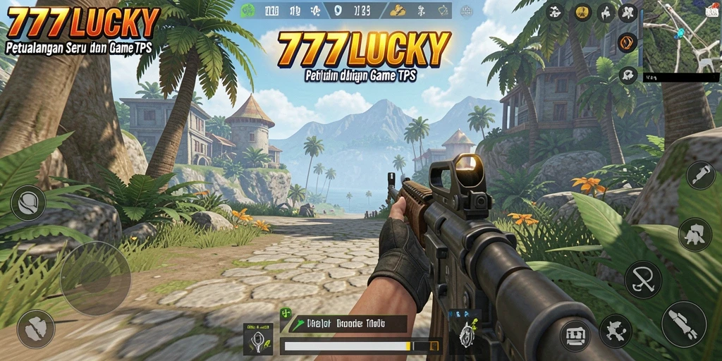 Tampilan gameplay 777LUCKY dengan aksi tembak-menembak intens.