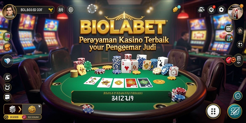 Tampilan gameplay menarik dari BIOLABET yang menampilkan suasana kasino.