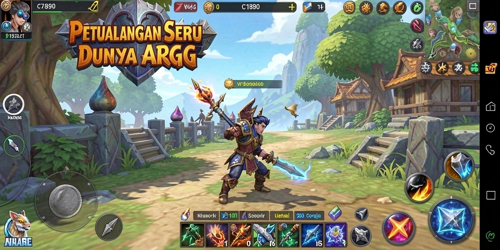 Tangkapan layar dari gameplay <strong>C7890</strong> yang menampilkan aksi pertempuran epik.