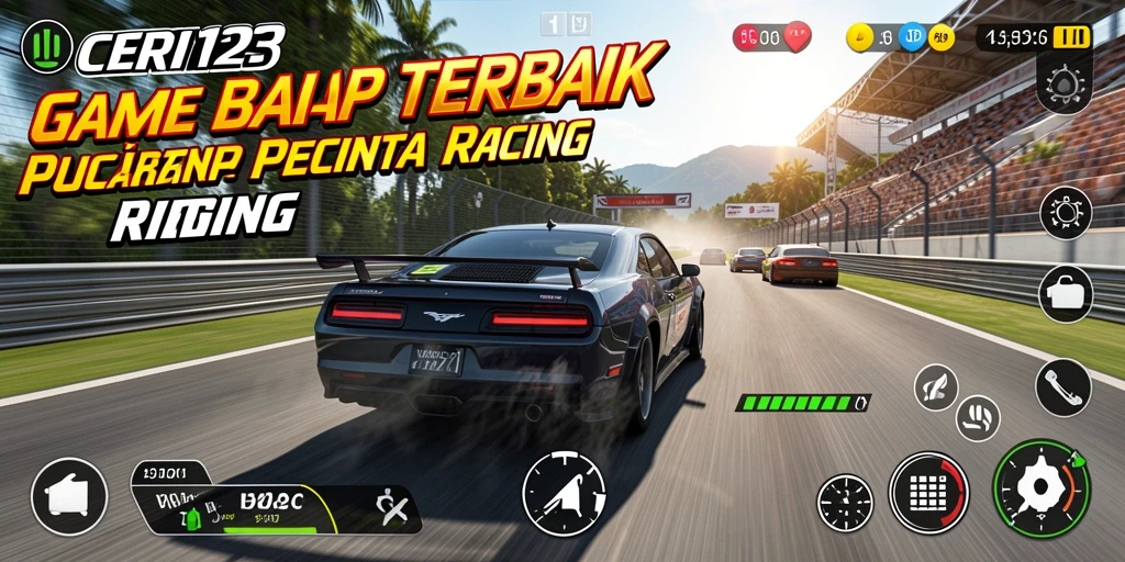 Tampilan gameplay CERI123 menampilkan aksi balap yang menegangkan dan mendebarkan.