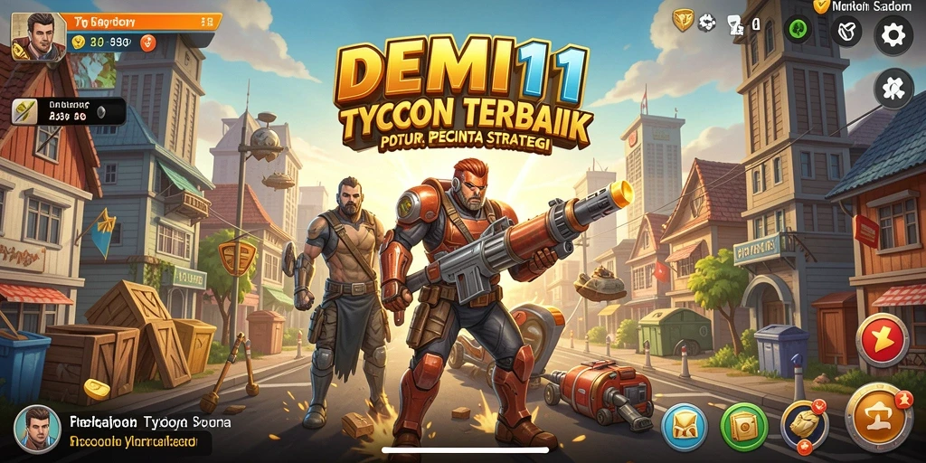 Screenshot gameplay <strong>DEMI11</strong> menampilkan pengelolaan bisnis yang strategis.