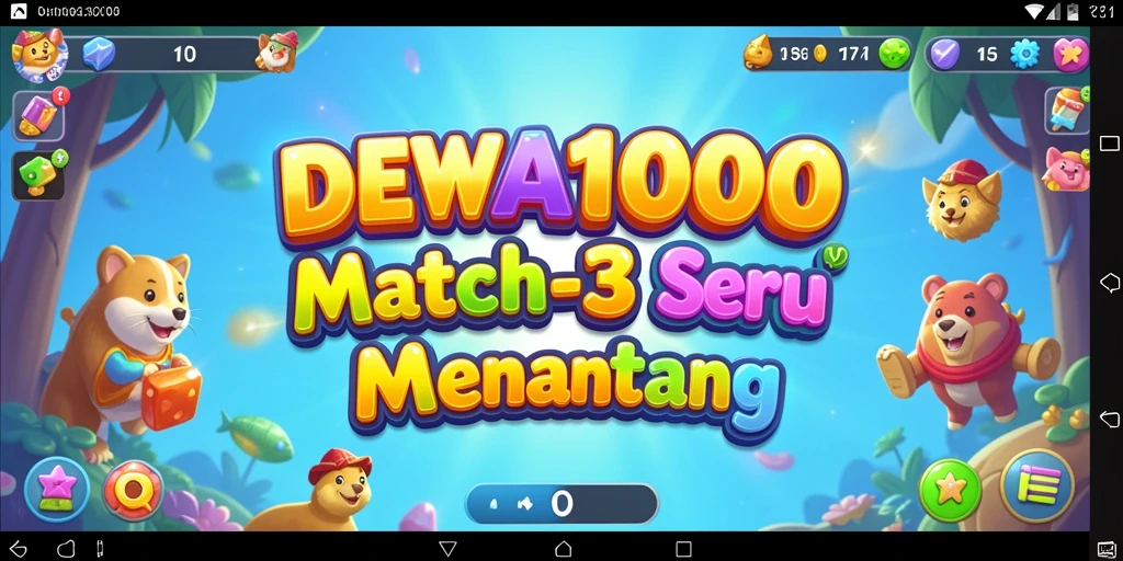 Tampilan gameplay DEWA1000 yang menarik dengan tantangan Match-3.