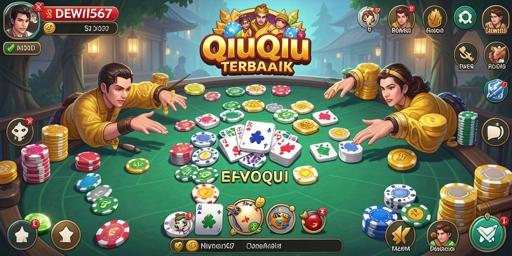 Screenshot utama DEWI567 menampilkan gameplay QiuQiu yang seru.