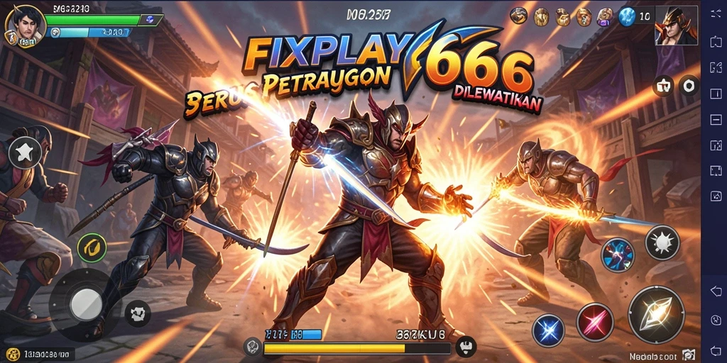 Tampilan gameplay FIXPLAY666 yang menegangkan di arena pertarungan.