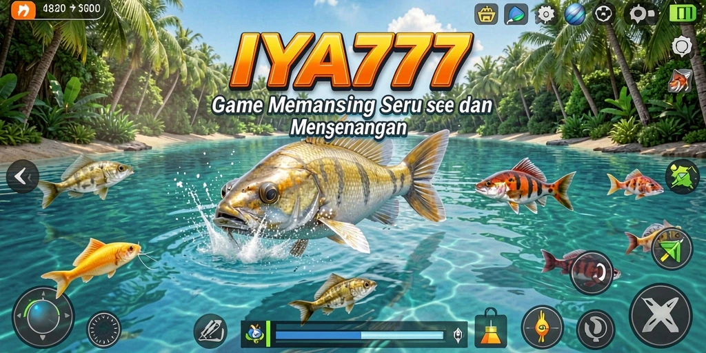 Screenshot menampilkan aksi seru memancing di IYA777.