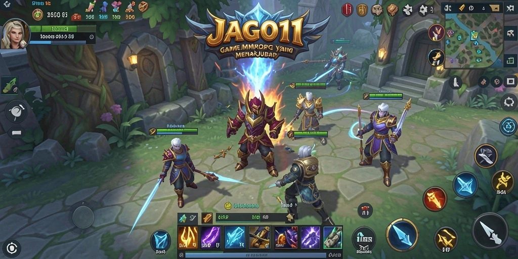 Tangkapan layar utama JAGO11 menampilkan aksi seru dalam pertempuran MMORPG.