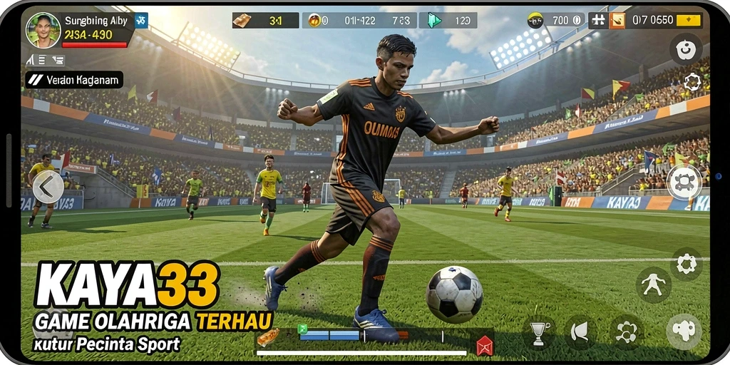 Screenshot dari gameplay <strong>KAYA33</strong> menunjukkan aksi mendebarkan dalam olahraga.