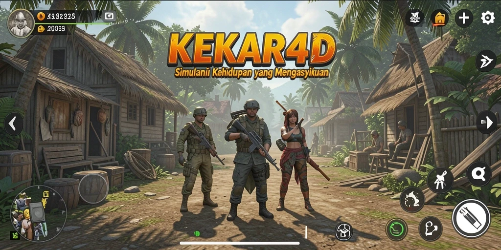 Screenshot utama KEKAR4D menampilkan gameplay simulasi kehidupan yang menarik.