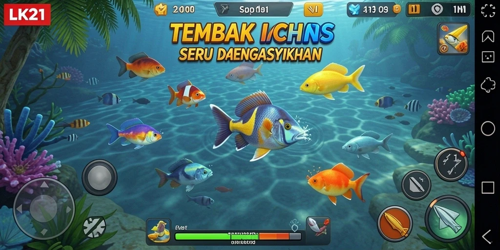 Tampilan gameplay LK21 yang seru saat menangkap ikan.