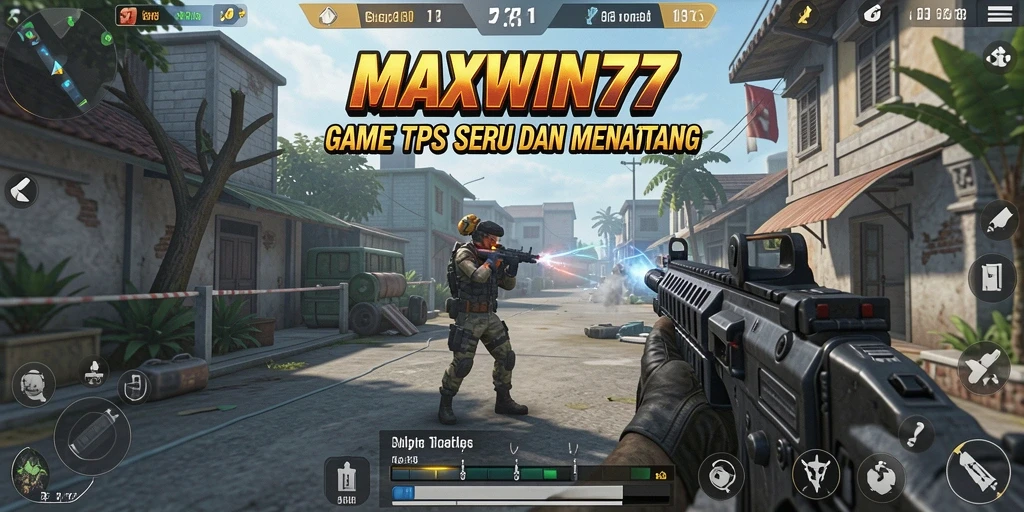 Tampilan gameplay seru dalam MAXWIN77 dengan aksi tembak-tembakan yang mendebarkan.
