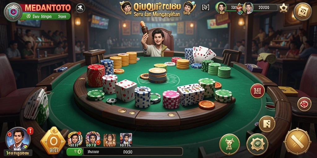 Screenshot MEDANTOTO menampilkan gameplay QiuQiu yang seru.