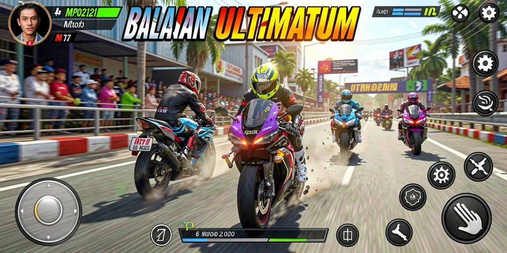 Tampilan menarik dari gameplay balapan motor di MPO2121.