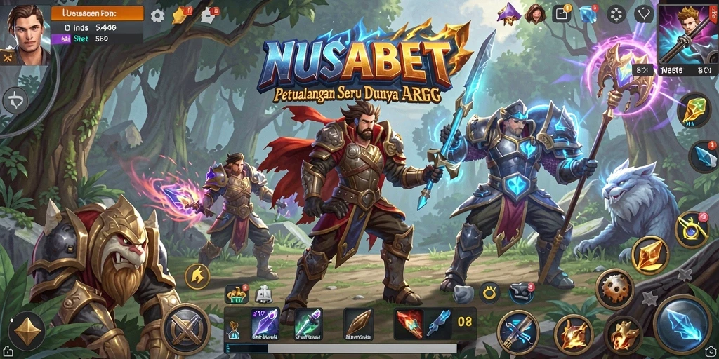 Tangkapan layar yang menunjukkan pertempuran epik dalam NUSABET di dunia ARPG.