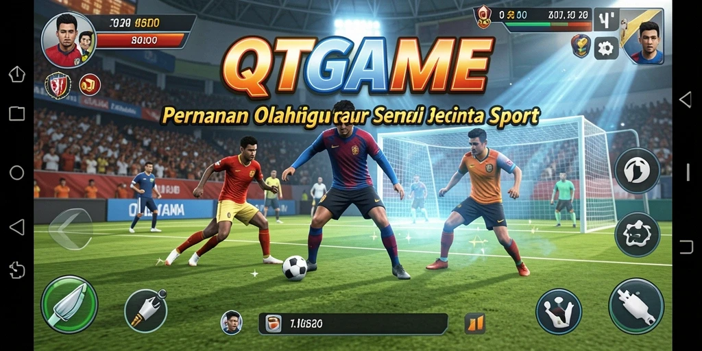 Screenshot gameplay QTGAME menampilkan aksi seru olahraga yang menarik.