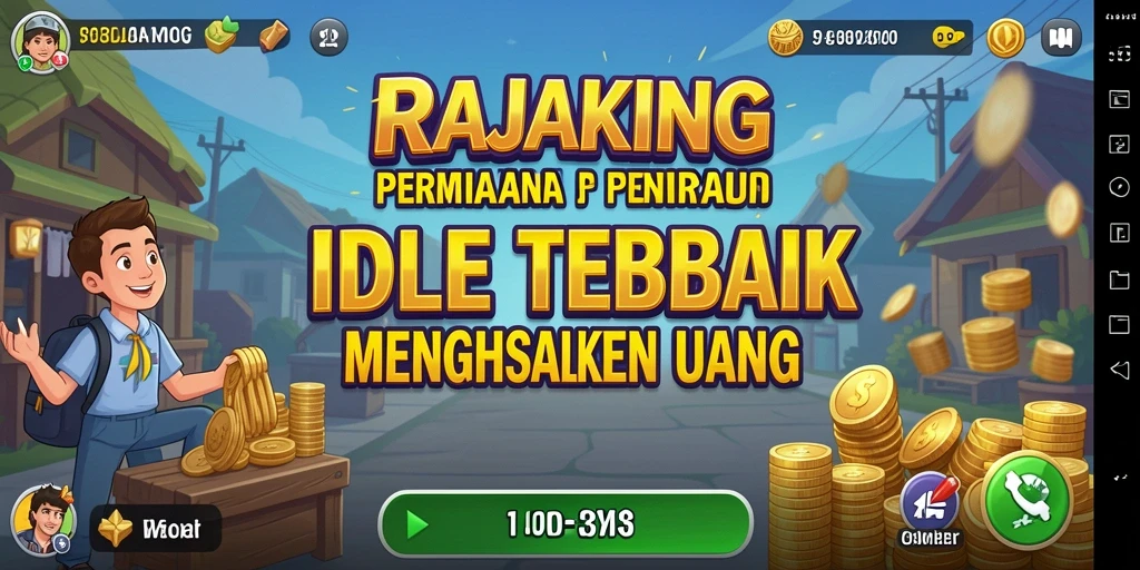 Tampilan gameplay menarik dari RAJAKING dengan karakter dan sumber daya.