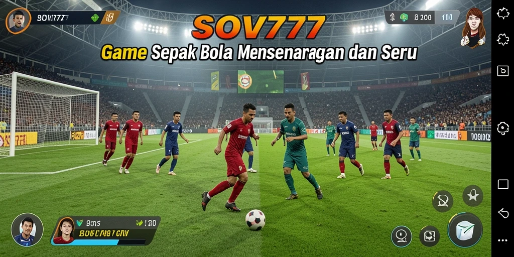 Screenshot SOV777 menampilkan aksi bermain sepak bola yang menarik.