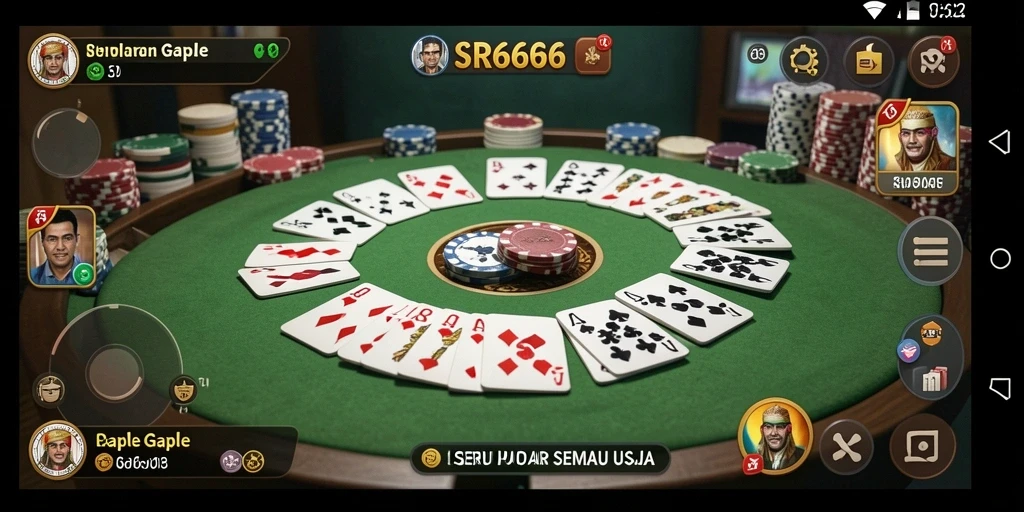Gambaran gameplay Gaple yang seru dan interaktif di SR6666.