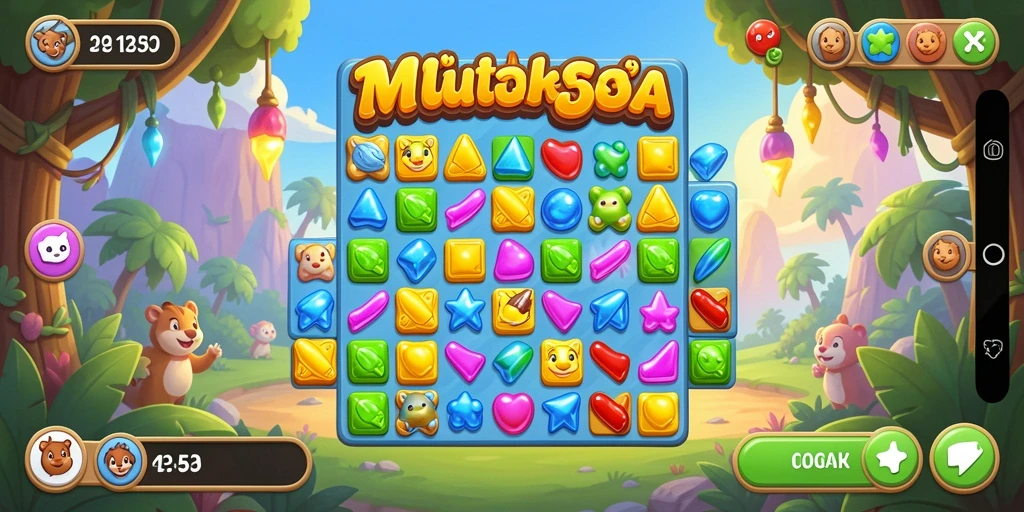 Tampilan gameplay T6 yang seru dan menarik dalam menyelesaikan tantangan Match-3.