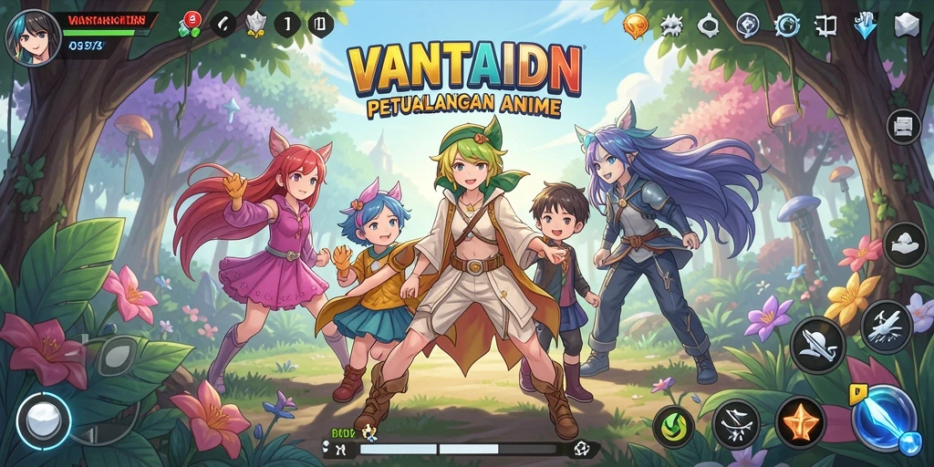Tangkapan layar VANTAIDN menampilkan karakter anime dalam pertarungan epik.