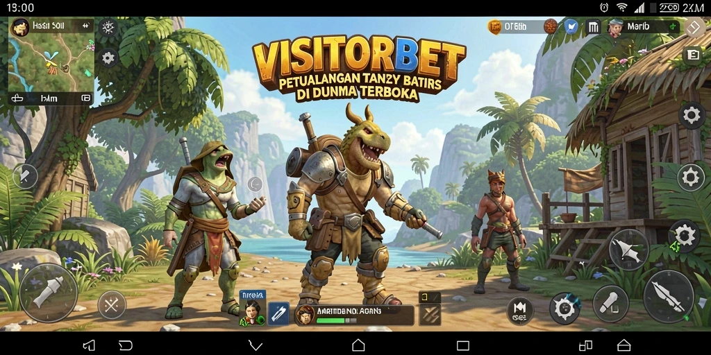 Tangkapan layar gameplay <strong>VISITORBET</strong> menampilkan petualangan di dunia terbuka yang luas.