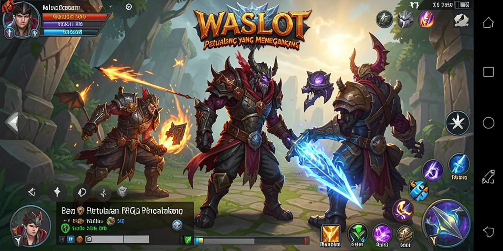 Screenshot utama <strong>WASLOT</strong> menunjukkan gameplay RPG yang penuh aksi dan petualangan.