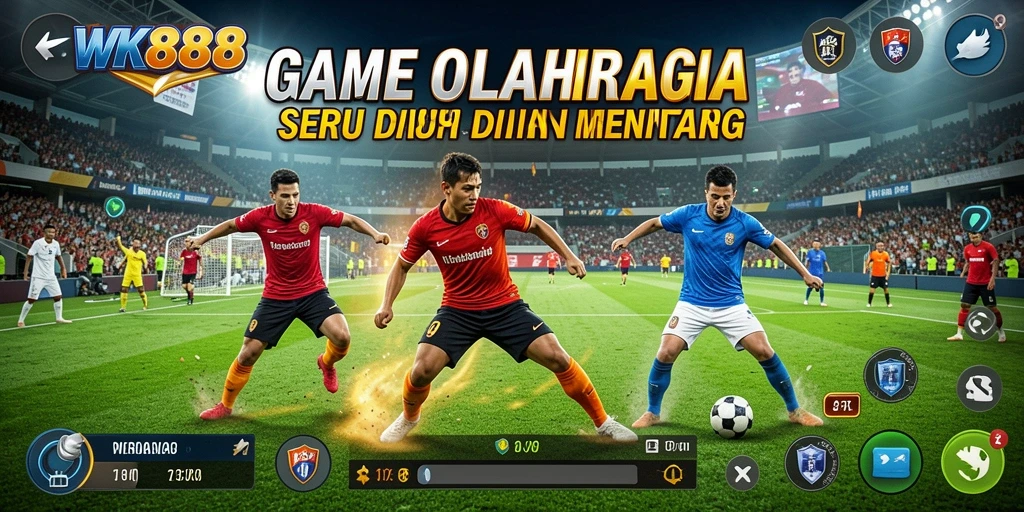 Screenshot gameplay WK888 menampilkan aksi seru di lapangan olahraga.